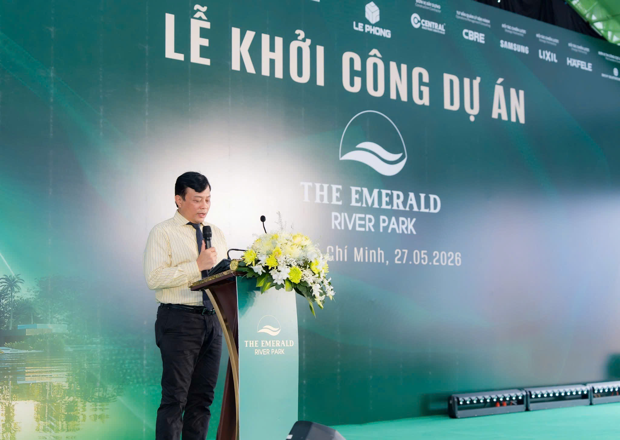 Ông Trần Quang Tuấn – Tổng Giám Đốc CENTRAL chia sẻ tại lễ khởi công